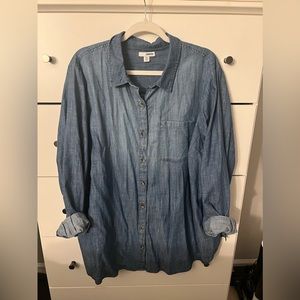Denim shirt jacket 2x